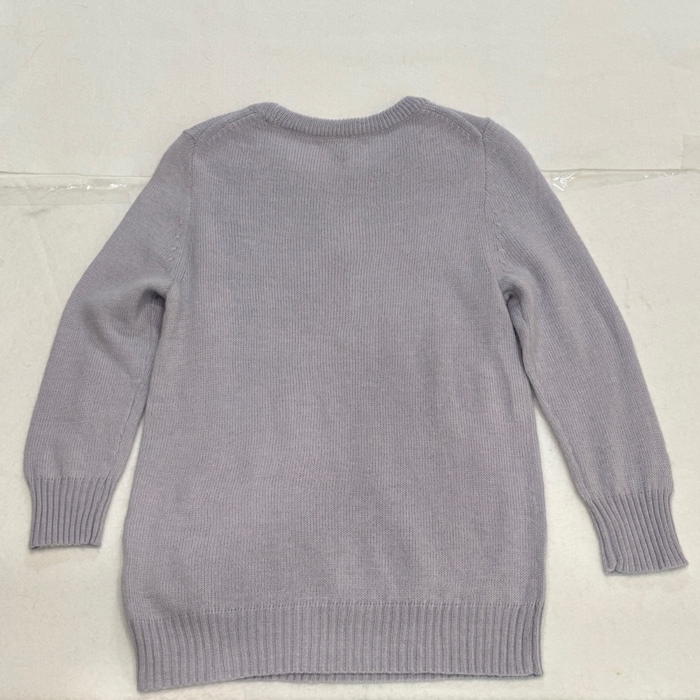 J. Crew Light Purple Sweater Floral Embellishments Womens Medium Wool Blend - Picture 4 of 8
